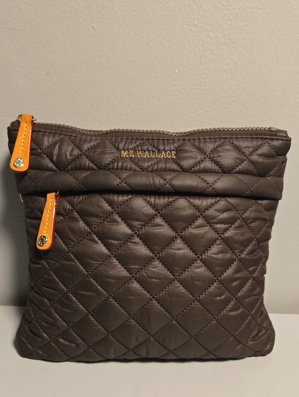 MZ Wallace Quilted Chocolate Nylon Crossbody